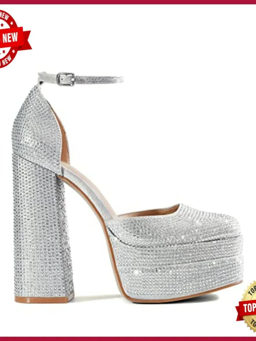 Chunky Platform Block Heels Square Toe Ankle Strap Dress Pumps